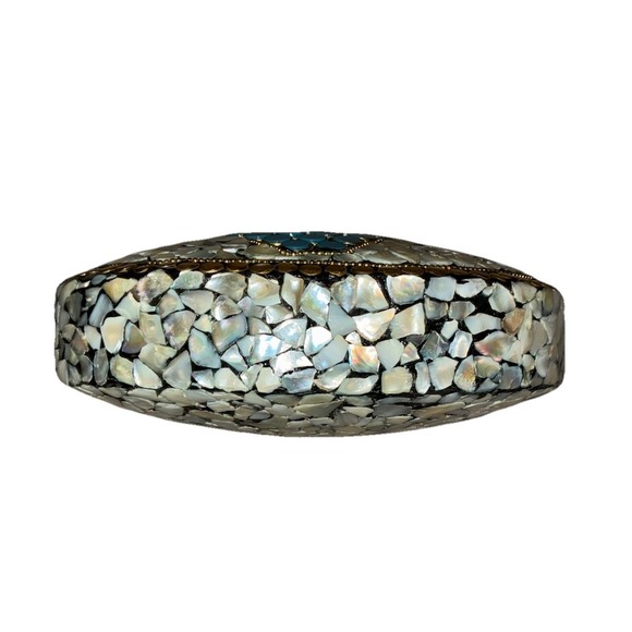 Ramla Porte-Moi Clutch Moroccan Mosaic Pearl/Turquoise Gold‎ Handmade NEW